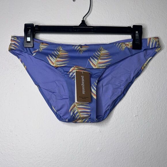 Patagonia Low Rise Sunamee Palms Violet Bikini Bottoms Size Medium - Picture 1 of 5